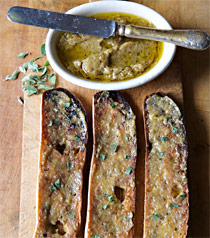 Creamy Eggplant Spread on Bruschetta